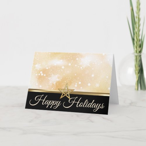 Non offensive snow stars Christmas holiday card