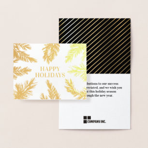 Non offensive winter holiday cityscape employee fo foil card