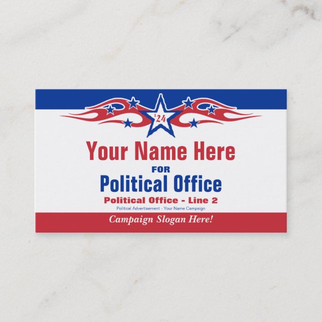 Non-Partisan Political Election Campaign Business Card (Front)