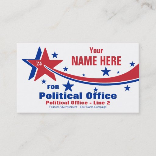 Customizable Non-Partisan Political Election Campaign Business Card Template