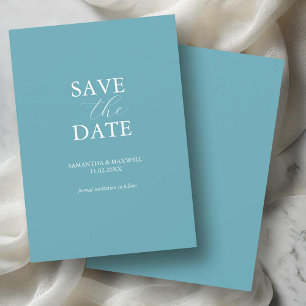 Non Photo Blue Minimal Save The Dates Date