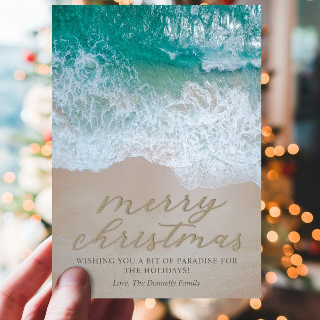 Non-Photo Coastal Beach Christmas Holiday Card (Creator Uploaded)