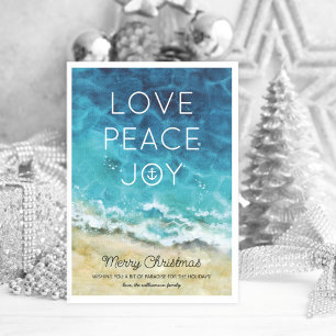 Non-Photo Elegant Beach Christmas Holiday Card