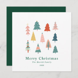 Non Photo Elegant Green Christmas Trees Card