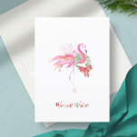 Non Photo Florida Beach Christmas Cards<br><div class="desc">This non-photo Florida beach Christmas card features a watercolor pink flamingo with wreath and bow in shades of tropical pinkmas colors on a crisp white background. The words "warmest wishes" are set in a modern brush script typography. The inside is blank for your custom greeting. Personalize the words to read...</div>