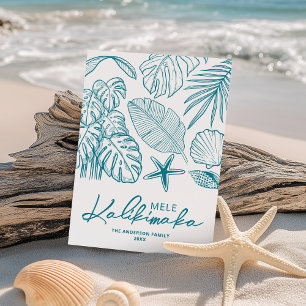 Non-Photo Mele Kalikimaka Tropical Christmas Holiday Card