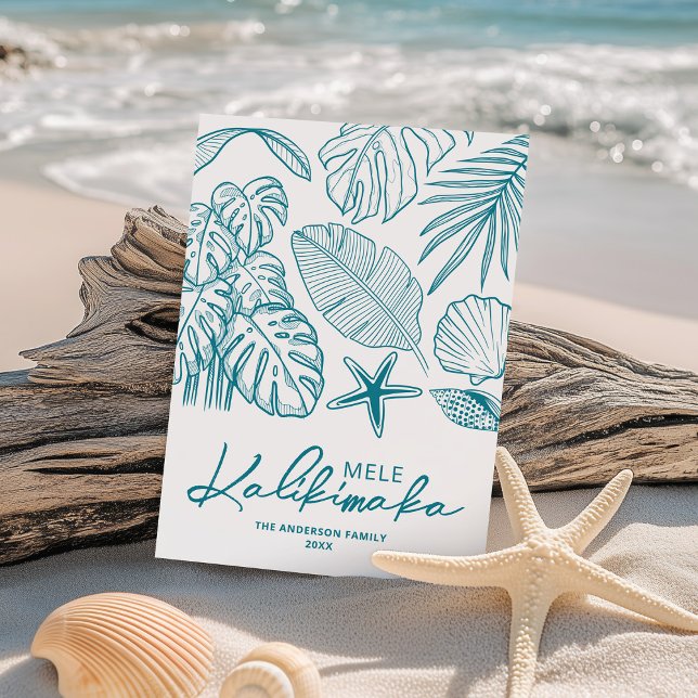 Non-Photo Mele Kalikimaka Tropical Christmas Holiday Card (Creator Uploaded)