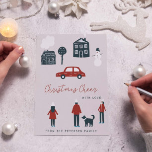 Non photo modern Christmas family winter Holiday Card