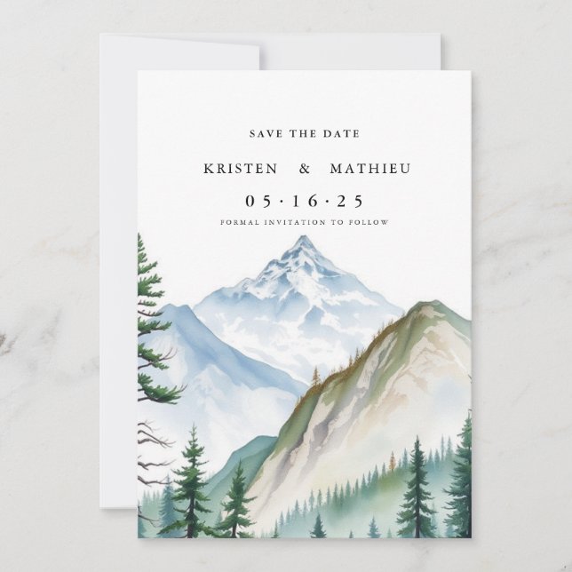 Non-Photo Online Mountain Save The Date (Front)