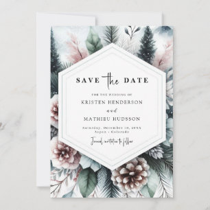 Non Photo Stylish Mountain Wedding Save The Date