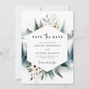 Non Photo Whimsical Mountain Wedding Save The Date