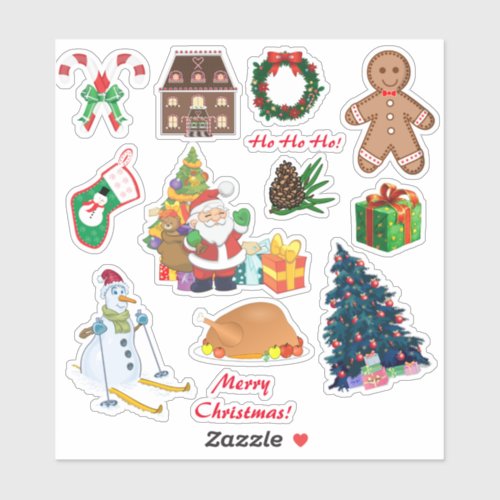 Non Religious Christmas Sticker Set