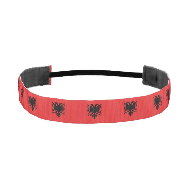 Non-Slip Headband with Flag of Albania (Front)
