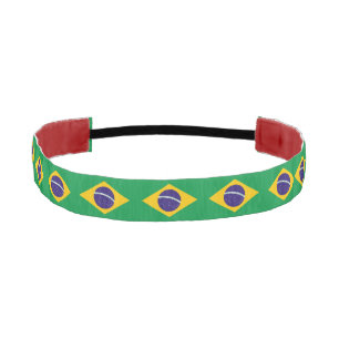 Non-Slip Headband with Flag of Brazil