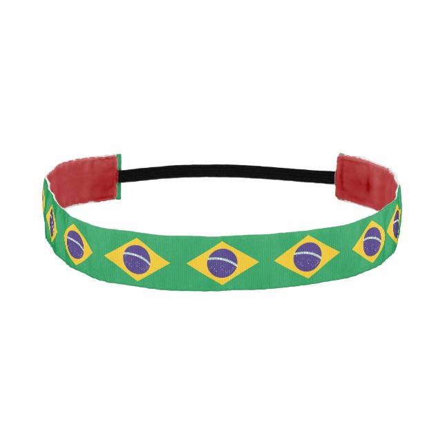Non-Slip Headband with Flag of Brazil (Front)