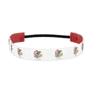 Non-Slip Headband with Flag of Illinois, USA