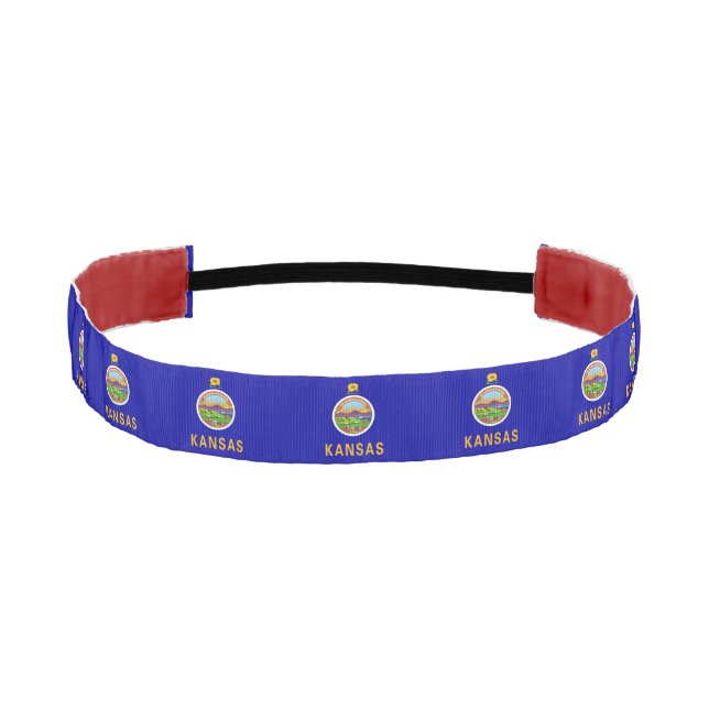 Non-Slip Headband with Flag of Kansas, USA (Front)