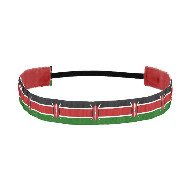 Non-Slip Headband with Flag of Kenya (Front)