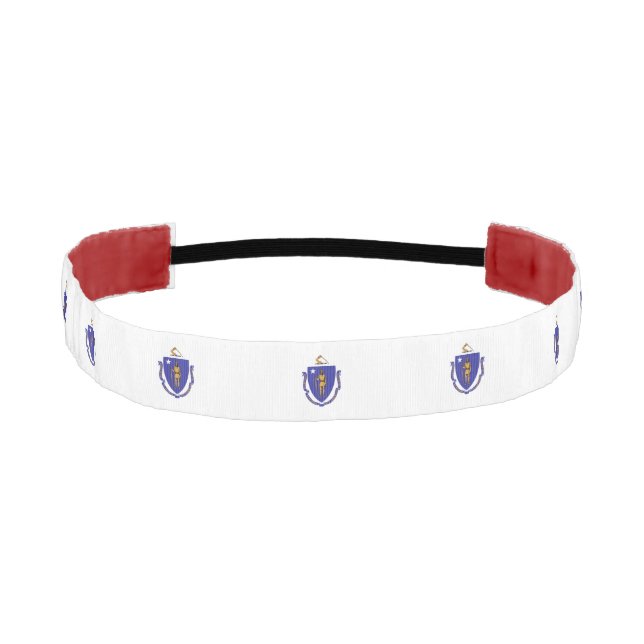 Non-Slip Headband with Flag of Massachusetts, USA (Front)