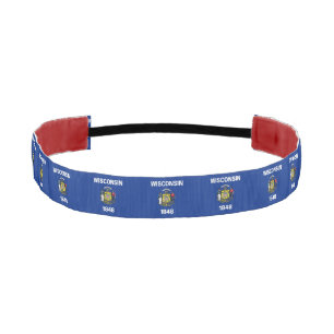 Non-Slip Headband with Flag of Wisconsin, USA