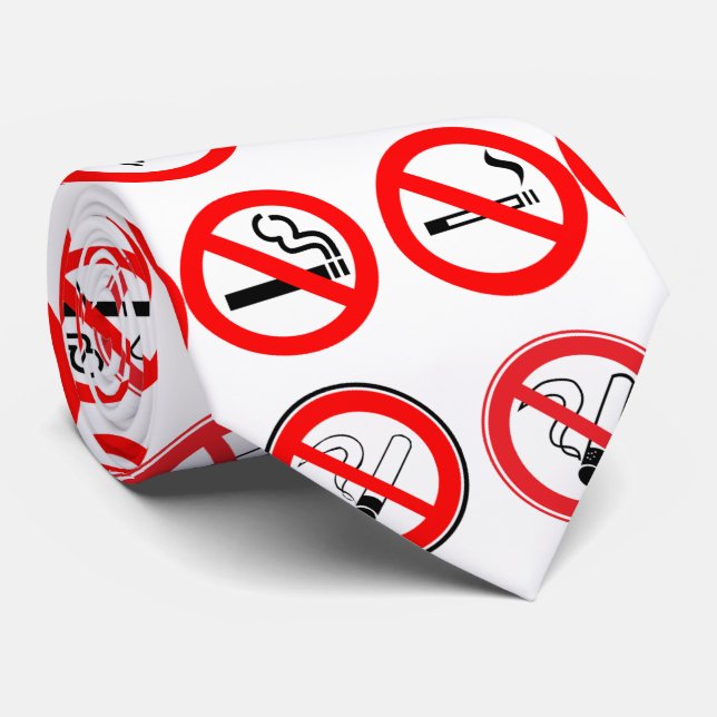 Non-smoking! Cigar prohibiting. White background. Tie (Rolled)