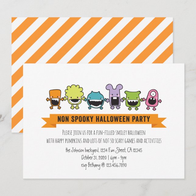 Non Spooky Halloween Party Invitation (Front/Back)