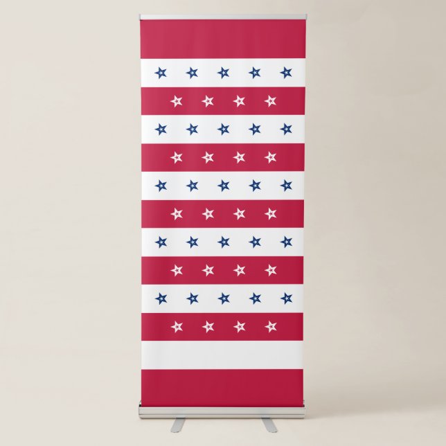 Non-Traditional American Flag Stars and Stripes Retractable Banner (Front)