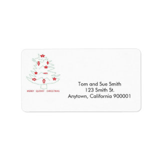 Non Traditional Christmas Tree Address Label