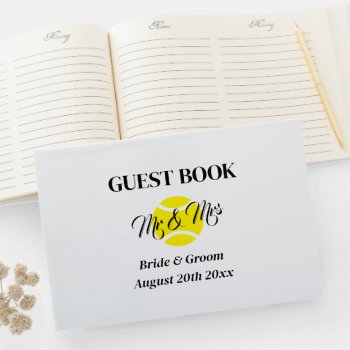 Non-traditional Mr & Mrs Tennis Theme Wedding Guest Book by imagewear at Zazzle