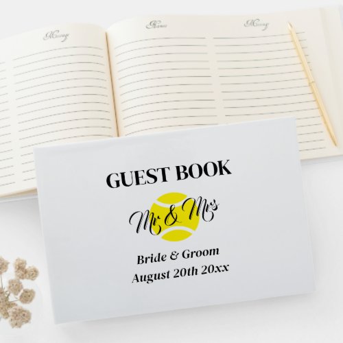 Non_traditional Mr  Mrs tennis theme wedding Guest Book