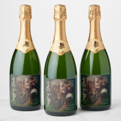 Non_Traditional Wedding Save the Date Engagement Sparkling Wine Label