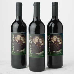 Non-Traditional Wedding Save the Date Photo Couple Wine Label