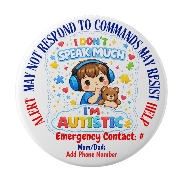 Non Verbal Autism alert pin badge  (Non Verbal Autism alert pin badge)