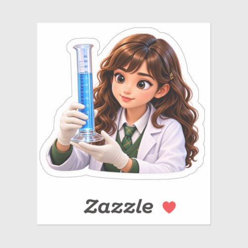 Nona Science Girl – Cute Science Sticker