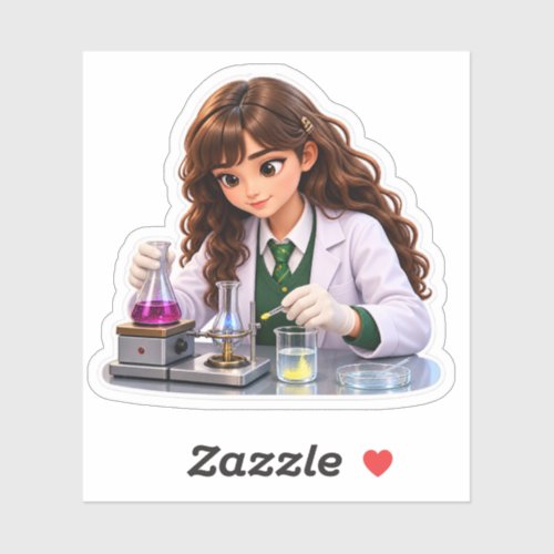 Nona Science Girl – Cute Science Sticker