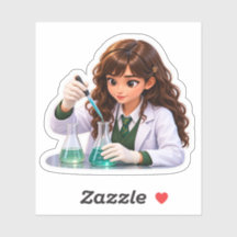 Nona Science Girl – Cute Science Sticker