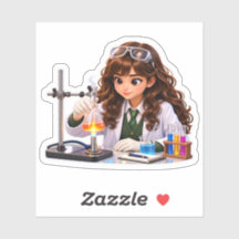 Nona Science Girl – Cute Science Sticker