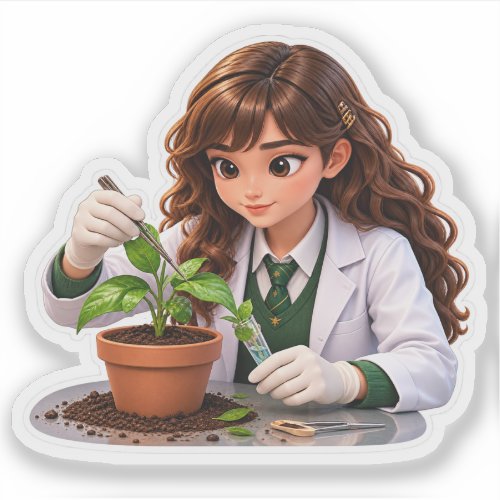 Nona Science Girl – Cute Science Sticker