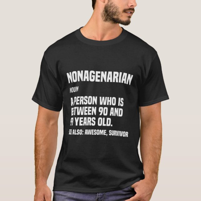 Nonagenarian Definition 90 90Th T-Shirt (Front)