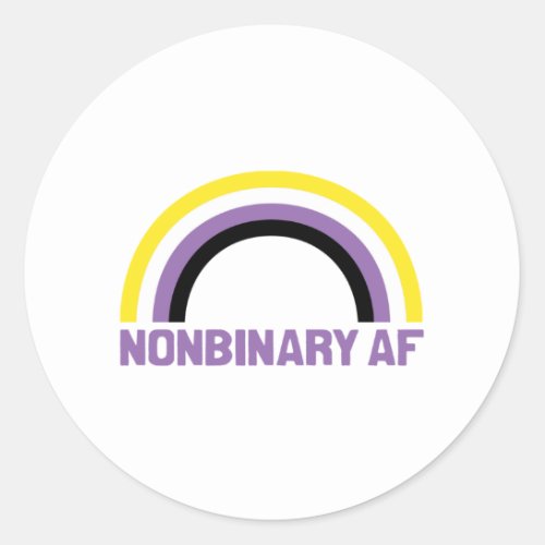 Nonbinary AF Classic Round Sticker