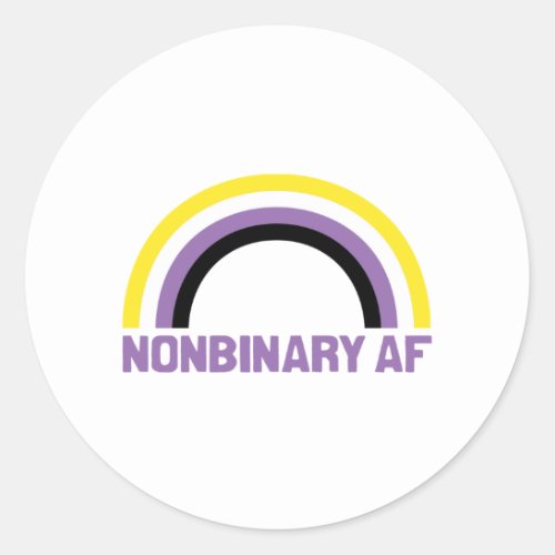 Nonbinary AF Classic Round Sticker