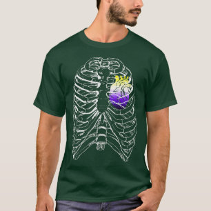 Nonbinary Anatomical Heart Ribcage NB Enby Pride H T-Shirt