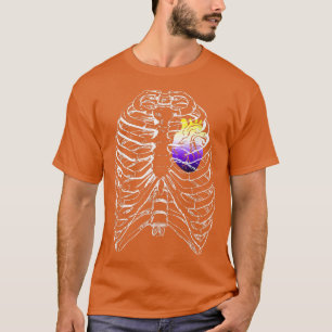 Nonbinary Anatomical Heart Ribcage NB Enby Pride H T-Shirt