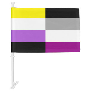 Nonbinary Asexual Dual Pride Car Flag