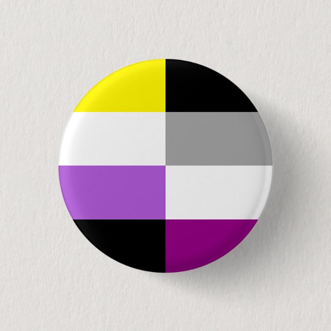 Nonbinary Asexual Dual Pride Flag Button (Front)