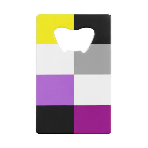 Nonbinary Asexual Dual Pride Flag Credit Card Bottle Opener