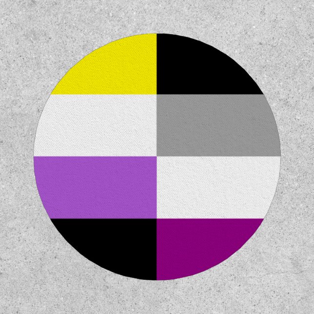 Nonbinary Asexual Dual Pride Flag Patch (Front)