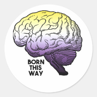 Nonbinary Born This Way Classic Round Sticker
