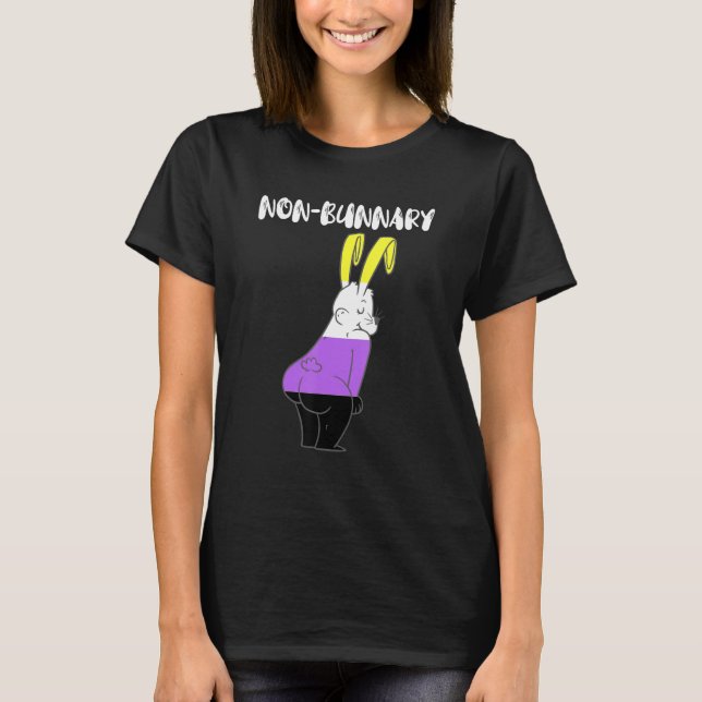 Nonbinary Bunny Nonbinary Flag  Genderfluid Lgbtq T-Shirt (Front)
