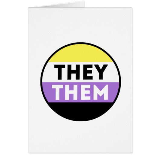 Nonbinary Button Pronouns - They Them Cards (Front)